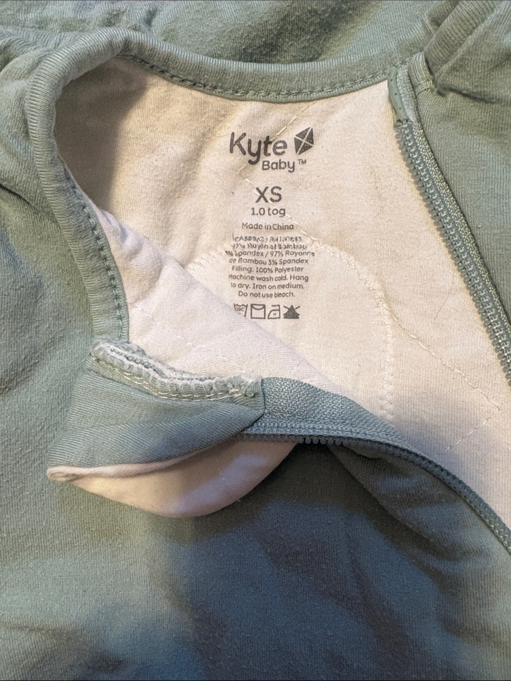XS Kyte BABY Sage Green Sleepsack - 1.0 tog
